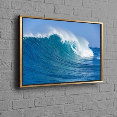 Art mural océanique avec vagues imprimées sur toile de coton, idéal pour décorer une chambre de bébé garçon personnalisée
