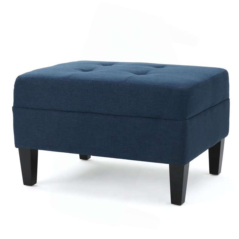 Accent Fabric Ottoman（Only Ottoman), Navy Blue
