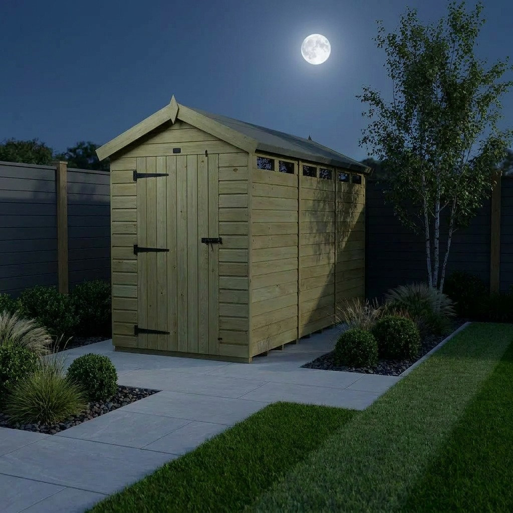 Total Sheds 4ft x 16ft Security Apex Shed - Heavy-Duty Hasp Staple Anti-Tamper - Pressure Treated Timber - UK Manufactured
