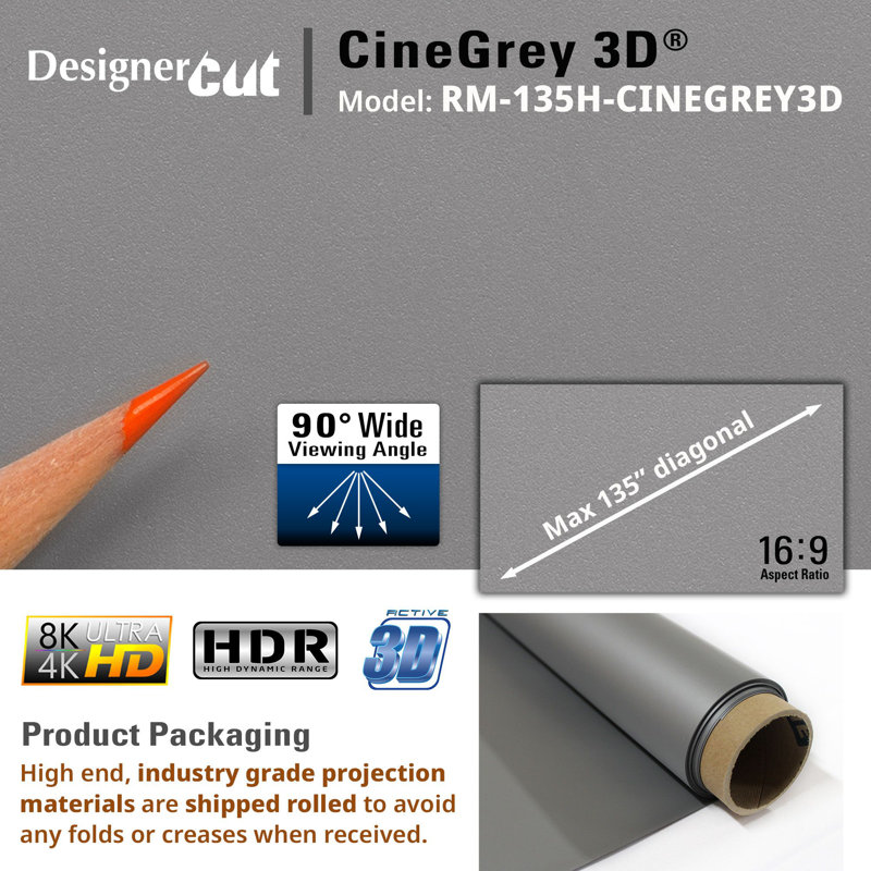 Designer Cut CineGrey 4D® AT, Ceiling Ambient Light Rejecting Acoustically Transparent Raw Projection Material, 1.2