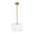 1-Light Ribbed Glass Clear Drum Pendant