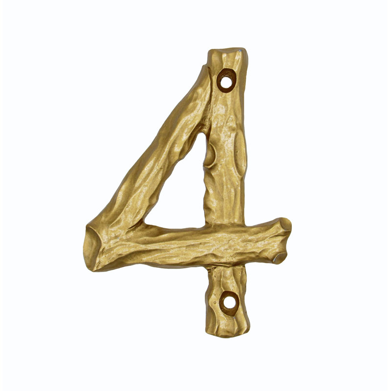 Numéro de maison de 4 po, 4, Or luxueux