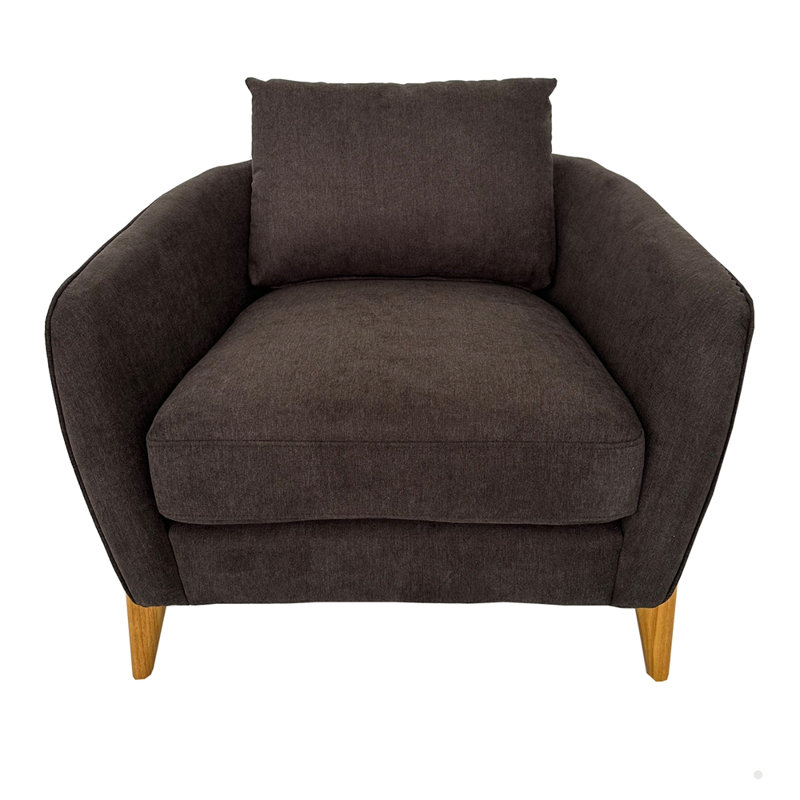 Fauteuil d'appoint rembourré avec coussin de dossier, Brun