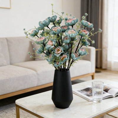16 branches de fleurs d'azalée artificielles Real Touch 23,6 pouces à longue tige artificielle rhododendron pour vase arrangement floral printemps maison centre de table décoration de mariage