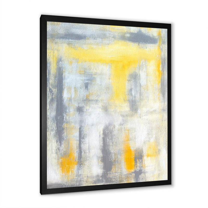 Art moderne gris et bleu II 2PT47715, H 36 po x l 24 po x P 1 po, Cadre noir