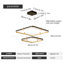 2 Square Rectangle Ring LED Chandelier,Modern Dimmable Pendant Light for Kitchen Island Living Room
