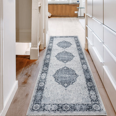 Tapis gris tissé à la machine Minato