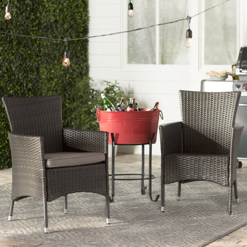 Chaise de patio avec coussin Alfiero, Structure grise / coussin gris clair, Gris