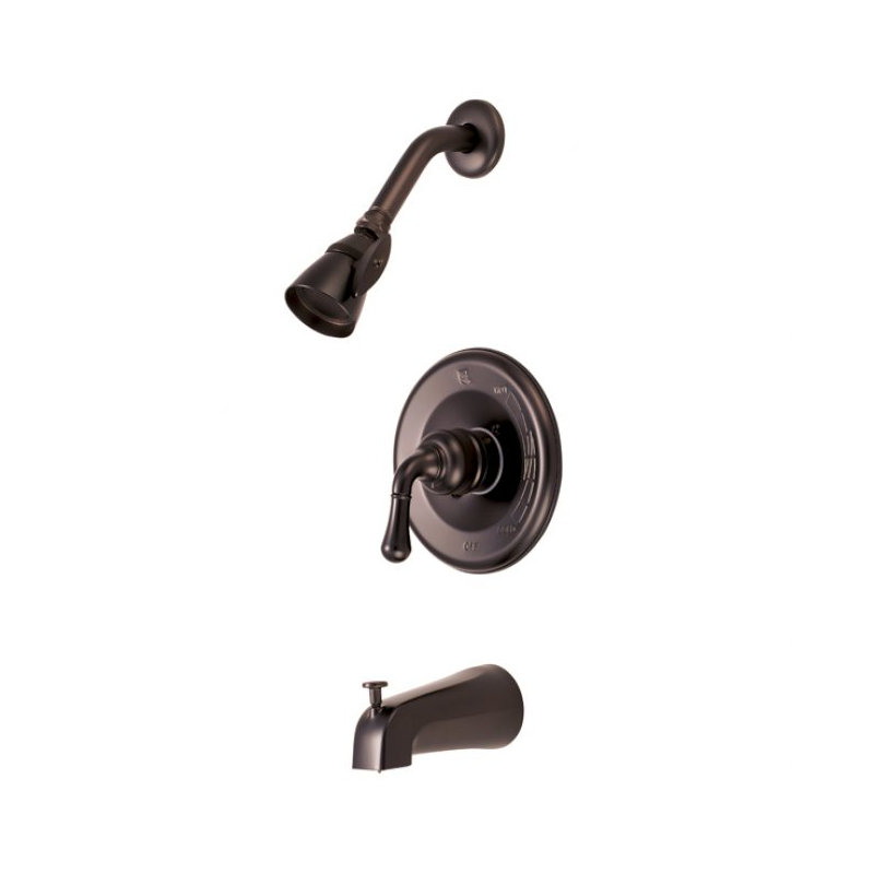 St. Charles Pressure Balanced Volume Control Tub and Shower Faucet, Polished Chrome / Polished Brass