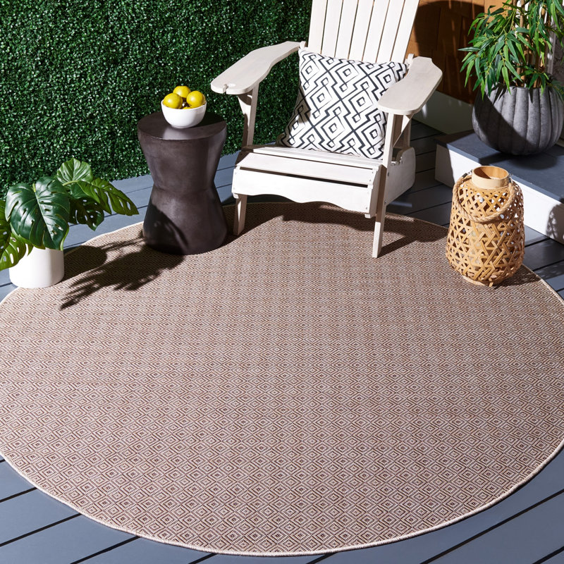 Alexios Performance Geometric Indoor/Outdoor Area Rug, Round 6'5"