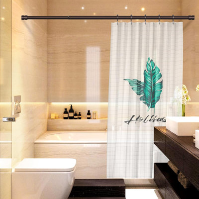 Tringle à rideau de douche à ressort réglable - sans perçage, conception en métal durable, installation facile pour la salle de bain, la cuisine, la porte et la fenêtre