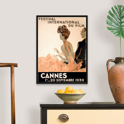 «Festival International du Film, Cannes», affiche rétro par Jean Gabriel Domergue, reproduction d'art sur toile flottante Jean Gabriel Domergue