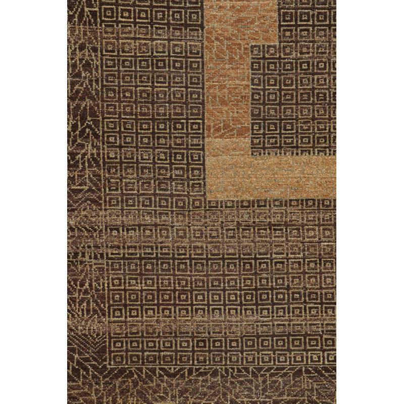Art Deco Hand Knotted Wool Geometric Area Rug, Rectangle 8' x 10'