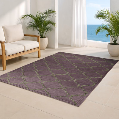 Tapis noir intérieur et extérieur Trellis