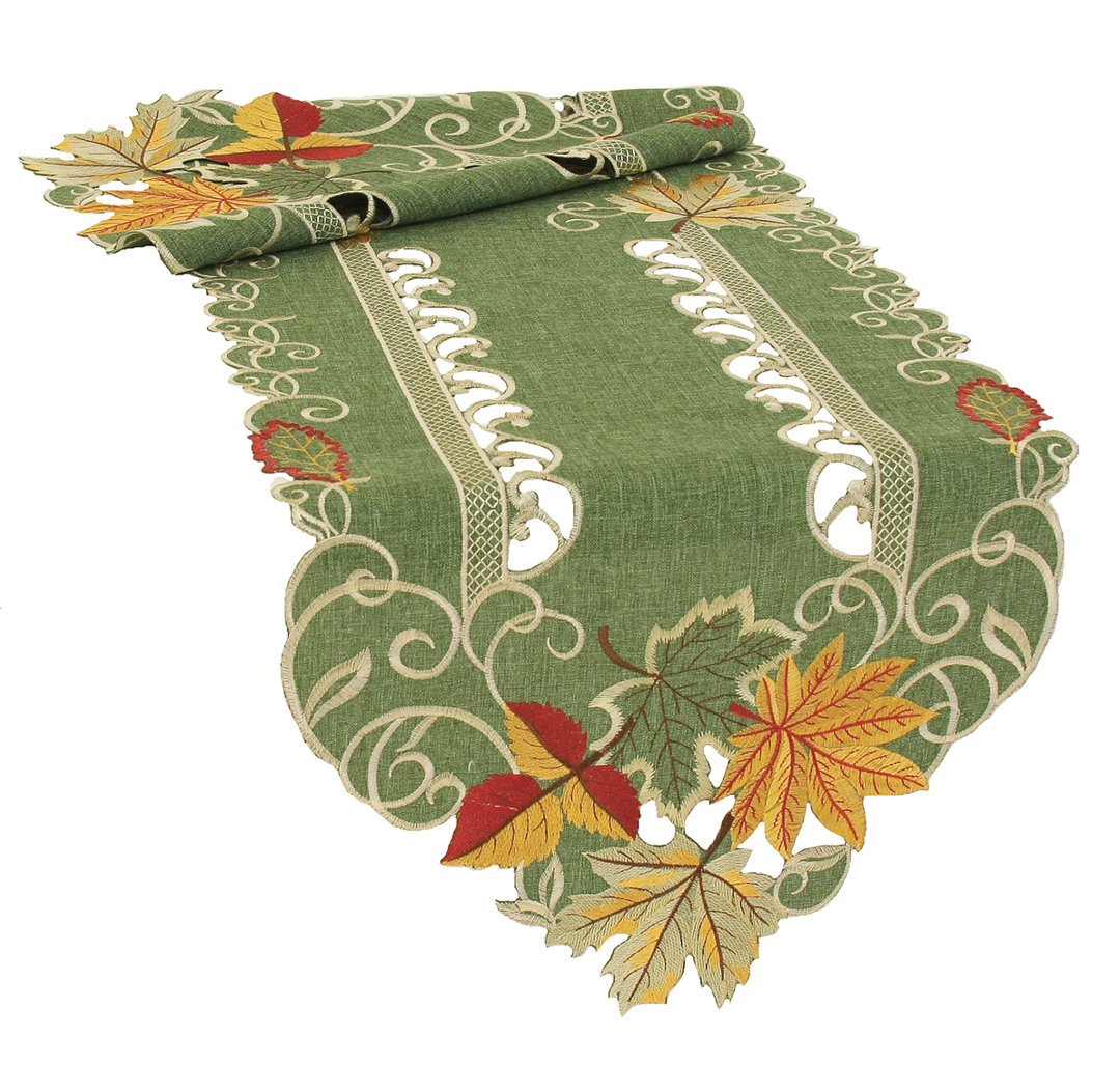 Weiler Embroidered Cutwork Fall Table Runner August Grove®