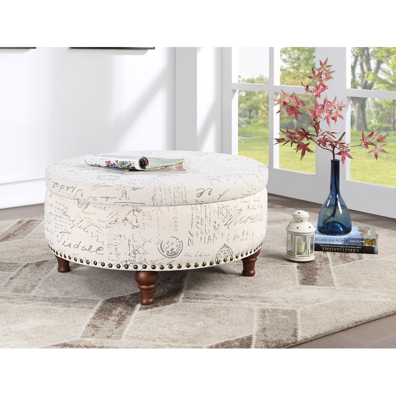Breonte 32 po de largeur ronde, Mélange de polyester blanc cassé / brun