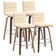 Swivel Upholstered Counter & Bar Stool With Solid Wood Frame and L-Shaped PU Leather Back