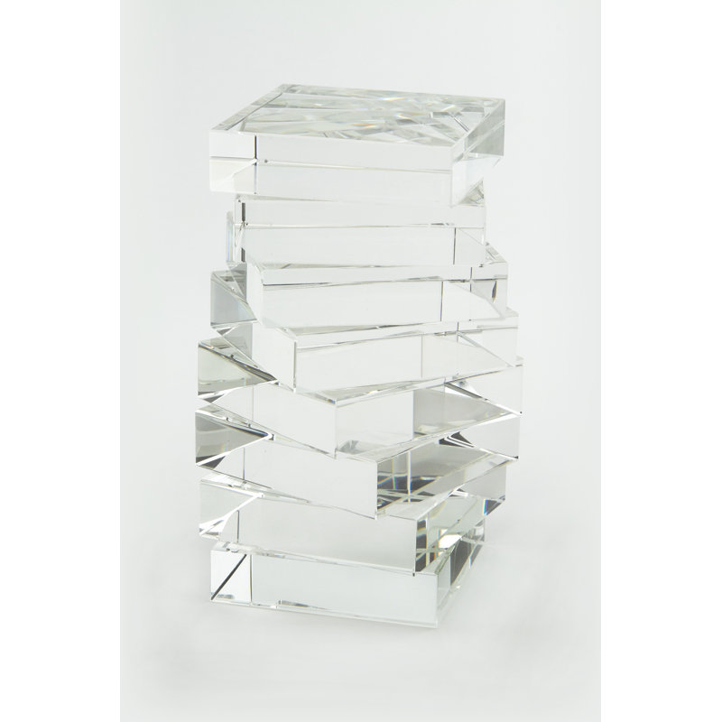 "Twisted" Crystal Bookend Pair