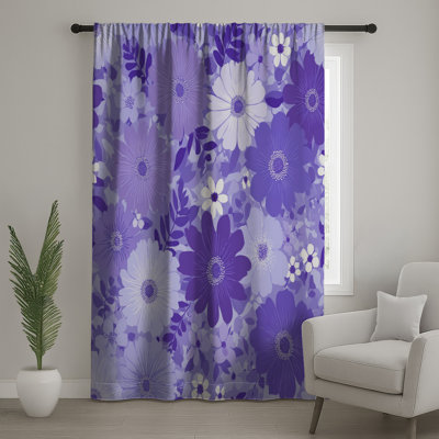 Floral Window Curtains, Nature Sheer & Blockout Curtains - 1 Panel