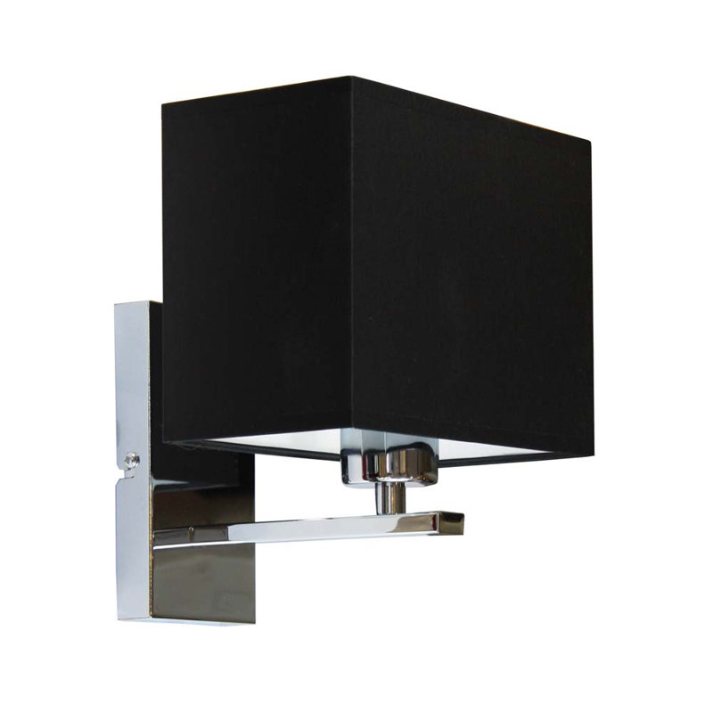 Asavira Steel Armed Sconce, Chrome, Black