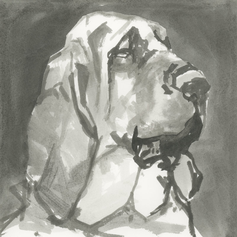 A Very Neutral Modern Dog VII by Cartissi - Wrapped Canvas Painting, 30cm H x 30cm W x 3.8cm D