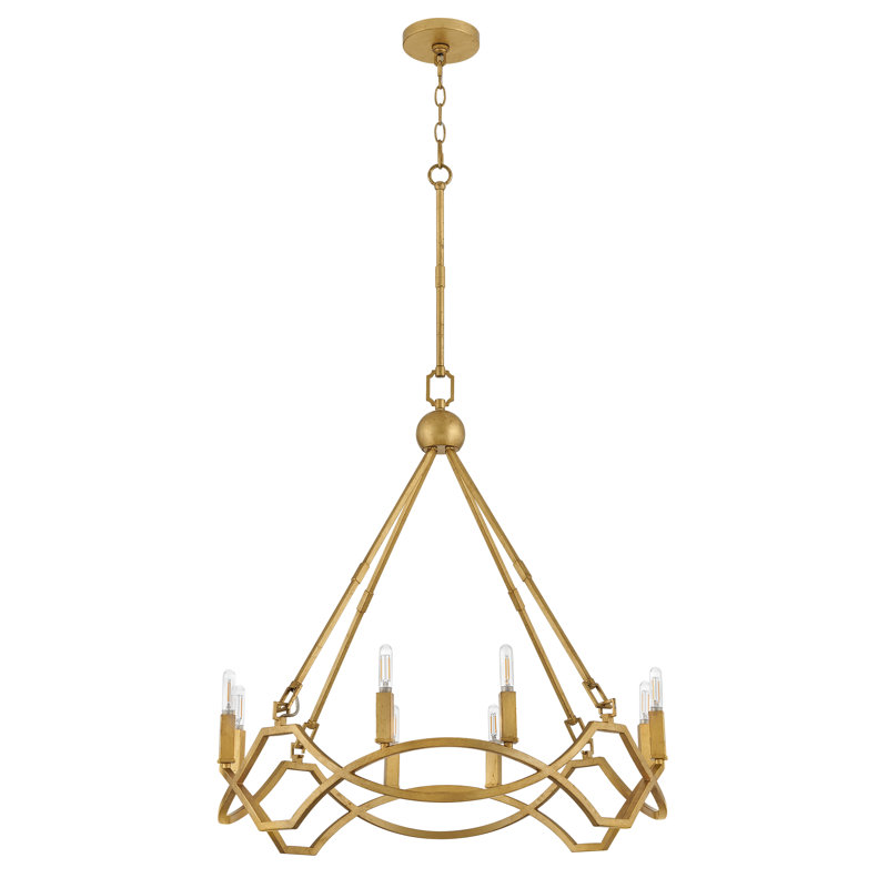 Leona Eight-Light Hand-Leafed Round Chandelier