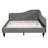 Full Size L-Shaped Linen Upholstered Daybed with Solid Wood Legs, Semi-Enclosed Design, Beige, Gray-871940522-871940517