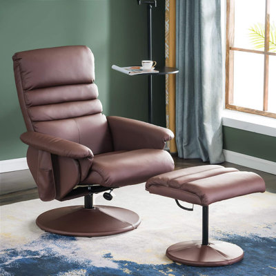 Ensemble de fauteuils inclinables Livnat avec repose-pieds, fauteuil inclinable avec massage, 360 sièges pivotants, similicuir Livnat