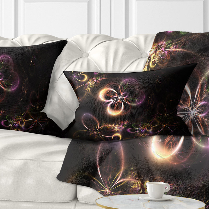  Coussin lombaire abstrait à petites fleurs fractales