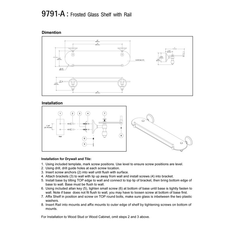 Isai Glass Bracket Shelf