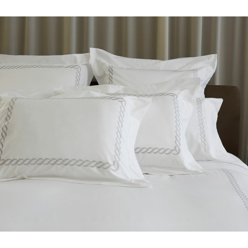 Soffio Sham, Euro, White/Dark Pearl