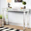 Console miroir de style vintage pour salon - Triangulaire, facile à désinfecter, 122 cm (l) x 83 cm (h) x 36 cm (p), table d'appoint en bois massif, allure élégante