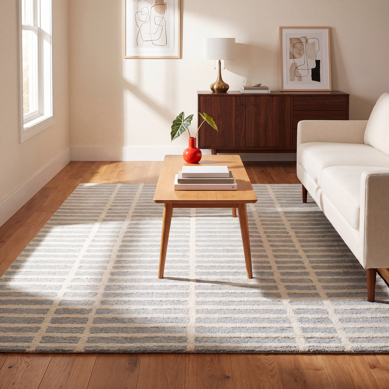 Wright Hand-Tufted Geometric Area Rug, Rectangle 6' x 9'