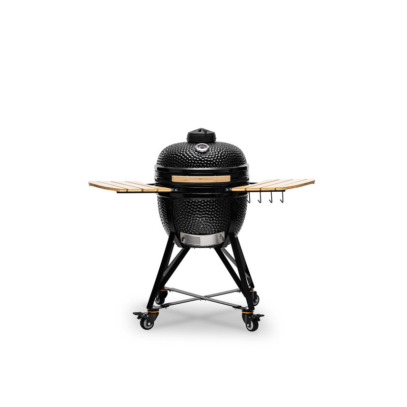 Kamado Bono 23.3cm W Wood Pellet Grill, Black