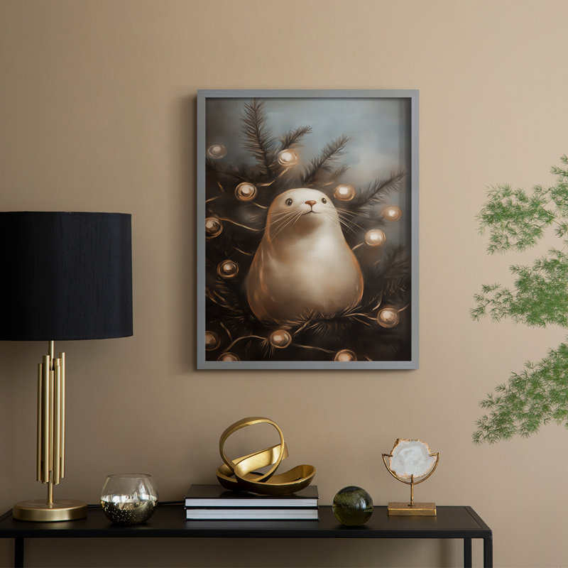 Art des Fêtes de Noël - série 2 - CECLXVII, reproduction encadrée - bois massif, Gris, H 11 po x l 9 po