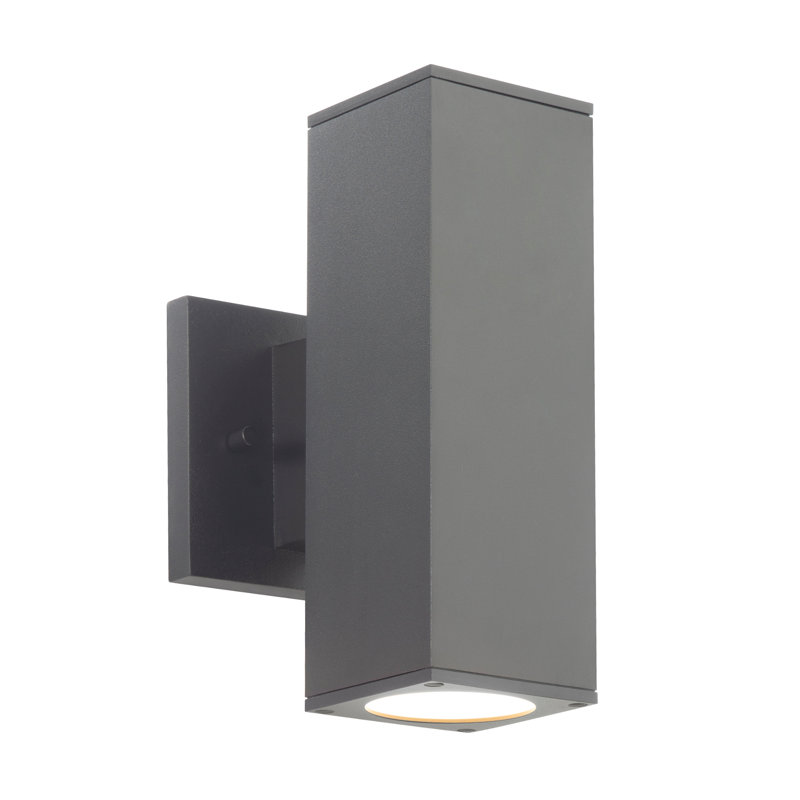 Applique murale d'extérieur à DEL intégrée à 2 ampoules H 9,42 po, Noir