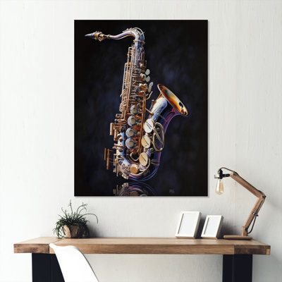 Saxophone I - impression sans cadre sur métal
