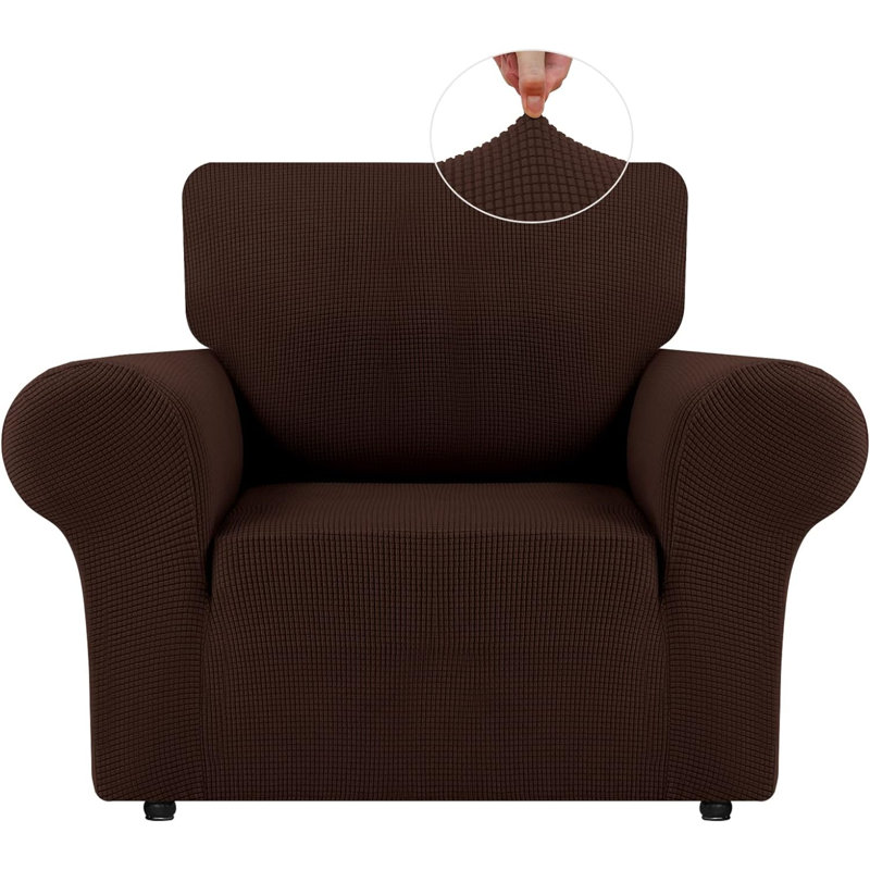 Housse pour fauteuil à coussins carrés/rectangulaires, Polyester chocolat
