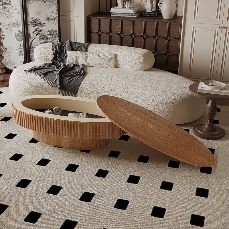 Rangement ovale avec couvercle basculant Hoerner, Naturel