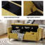 Louvenia 127cm Upholstered Flip Top Bench With Subdivided Storage and Toss Pillows-1396245757