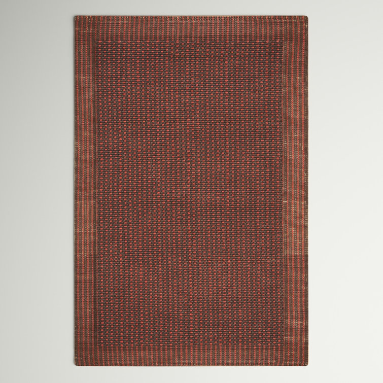 Auckland Hand-Woven Flatweave Jute/Sisal Brown/Rust Area Rug