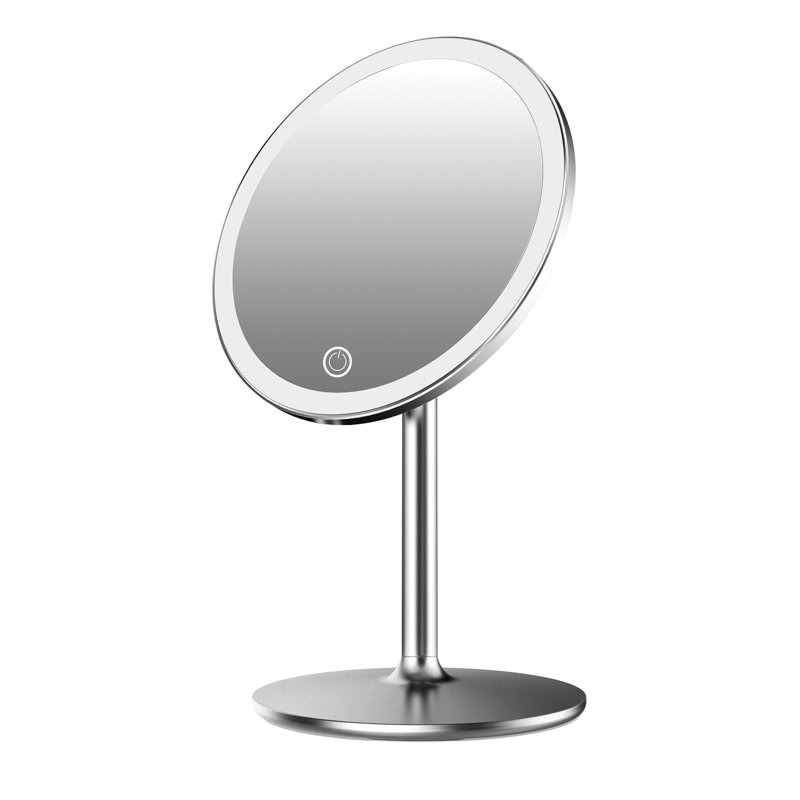 Miroir de maquillage pour meuble-lavabo à trois tons avec inclinaison à 360 degrés Luxe