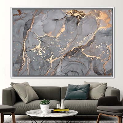 Modern Abstract Art Canvas - Luxury Marble Print Alcohol Ink Poster
