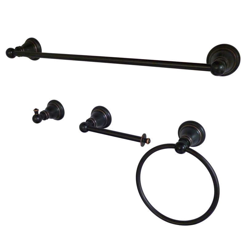 Kingston Brass American Classic 4-Piece Bathroom Hardware Set, Naples Bronze