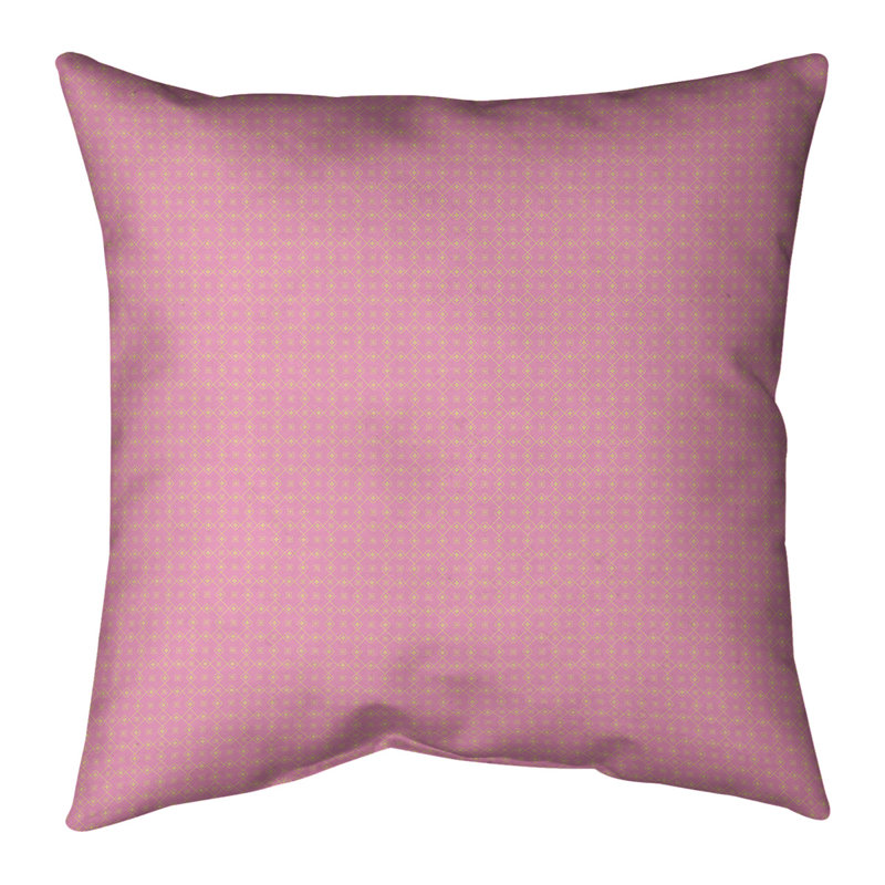 Housse de coussin Katelyn Elizabeth, 14 po x 14 po, Polyester / Bourre en polyester, Rose / Jaune