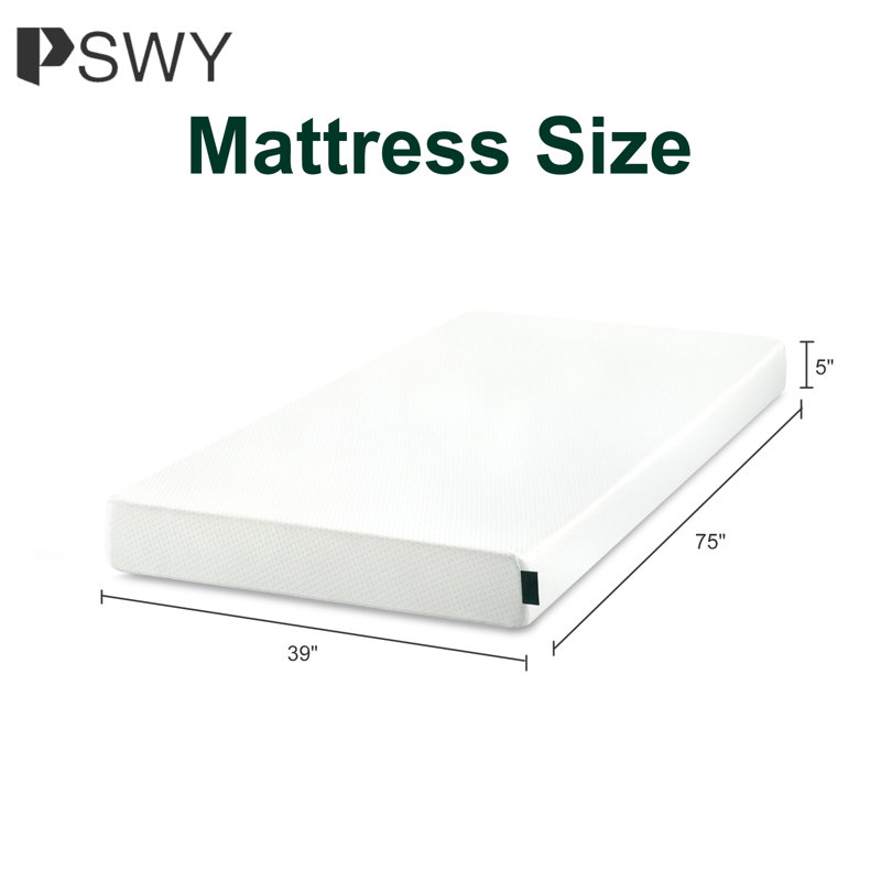 Memory Foam Mattress Twin Medium Firm Feel Zoned Pressure Relief5 Inch Green Tea  Mattress In A Box