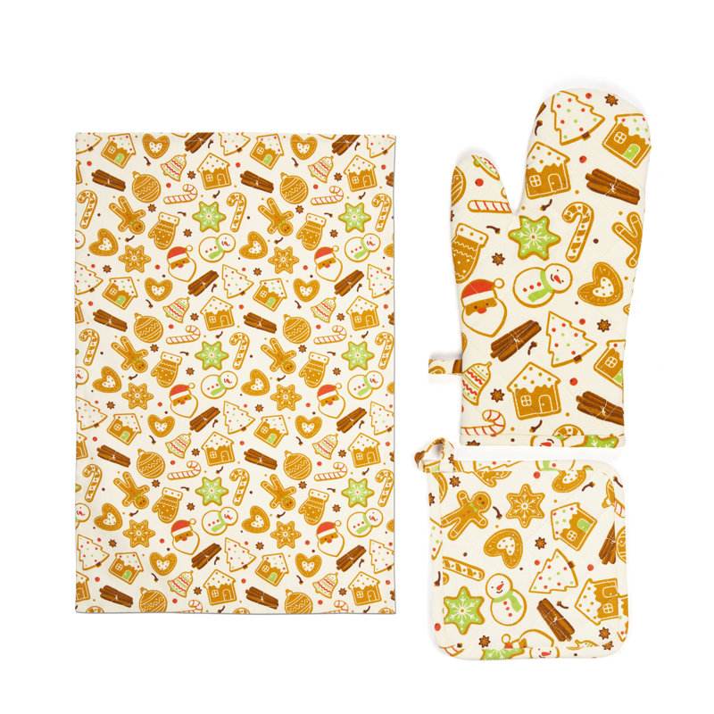Excelsa Cotton Potholder & Oven Mitt Set