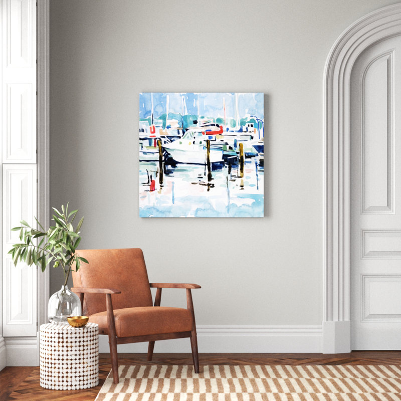 Marina I by Emma Scarvey - Wrapped Canvas Painting, 51cm H x 51cm W