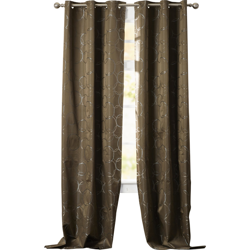 Chocolate Blackout Grommet Top Polyester Curtain Panel