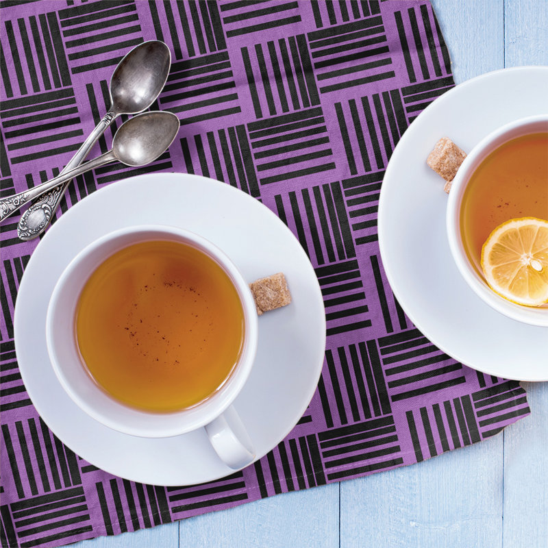 Jaya Tea Towel Kitchen Towel, Purple/Black, Cotton Twill
